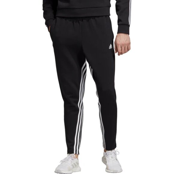 Adidas Must Haves 3-Stripes Sweatpants Mens 2XL‎ Black Tapered Drawstring - Picture 4 of 16